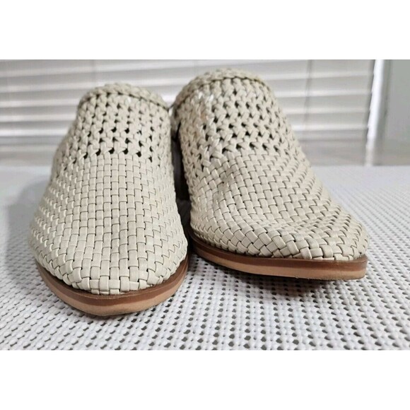 Time And Tru Women Ivory White Woven Memory Foam Comfort Block Heels Mules 9.5 - Picture 12 of 12